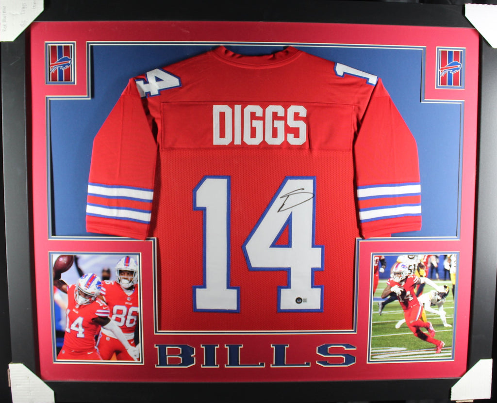 FRAMED Autographed/Signed STEFON DIGGS 33x42 Buffalo Red Football Jers –  Super Sports Center