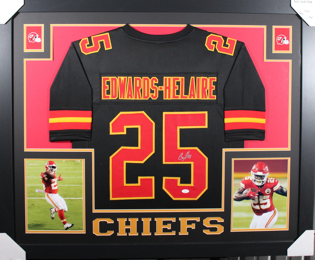 clyde-edwards-helaire-framed-autographed-black-jersey-1 – Midwest  Memorabilia