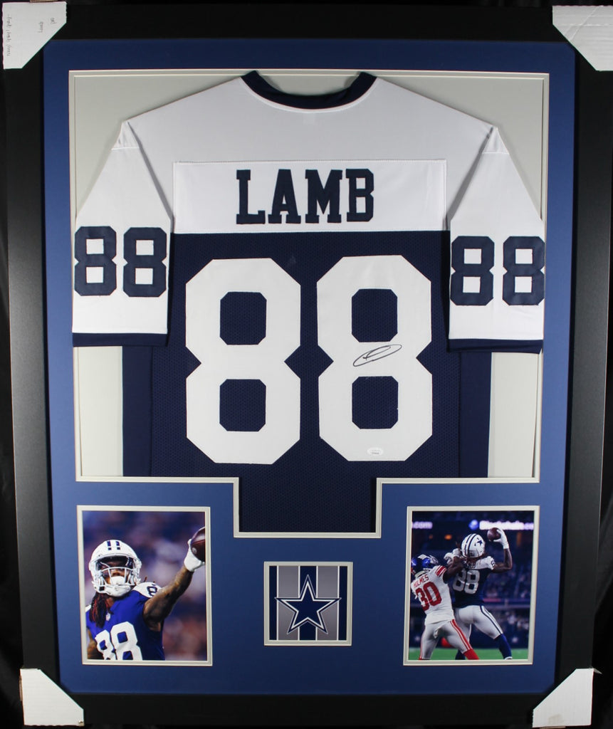 CeeDee LAMB Signed + Framed Dallas Cowboys Jersey w/ LEDs + (3