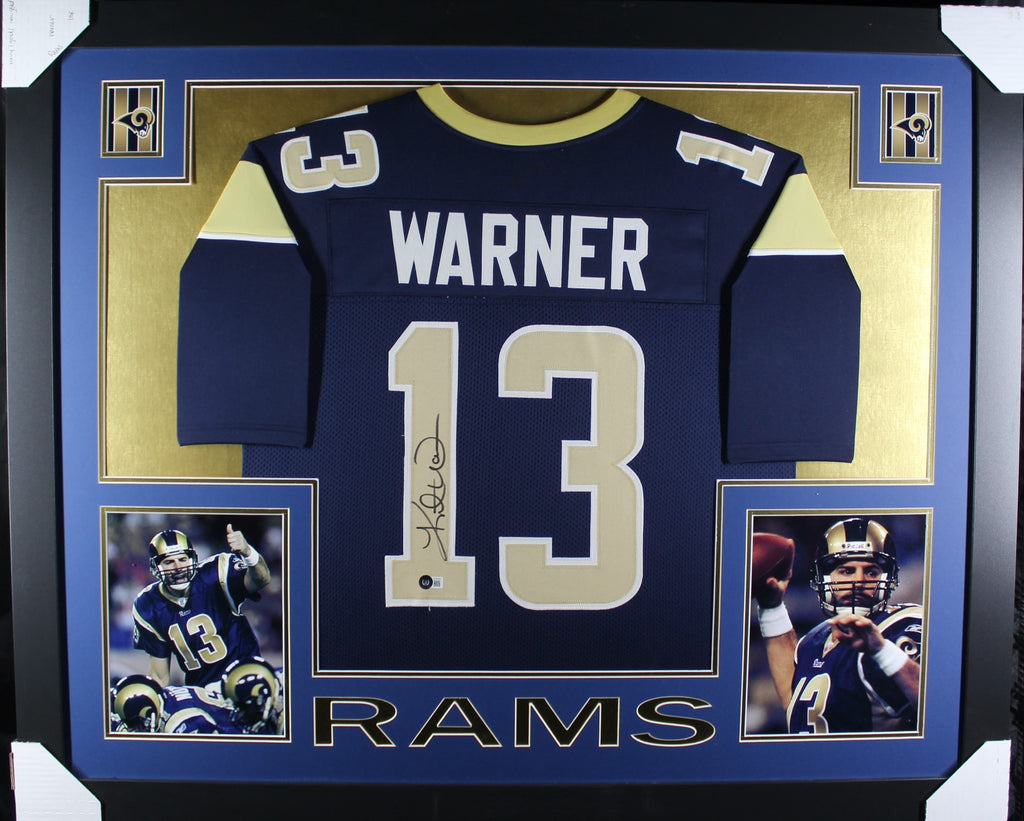 Kurt Warner Autographed St Louis Custom Football Jersey - BAS COA