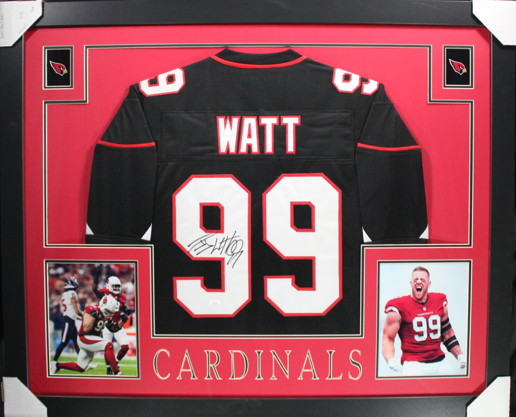 Jj watt autographed framed sale jersey