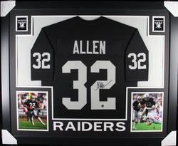 Marcus Allen framed autographed black jersey