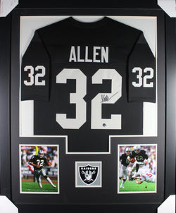 Marcus Allen framed autographed black jersey