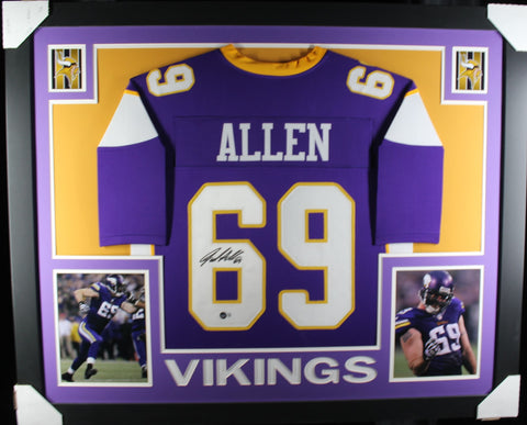 Jared Allen framed autographed purple jersey