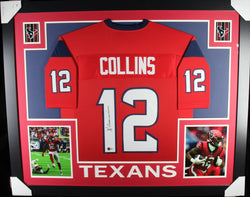 Nico Collins framed autographed red jersey