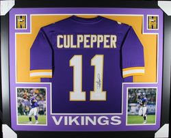 Daunte Culpepper framed autographed purple jersey