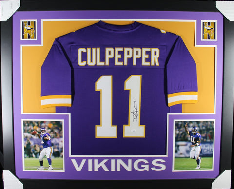 Daunte Culpepper framed autographed purple jersey