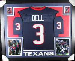 Tank Dell framed autographed navy jersey "Skyline Style"