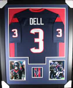 Tank Dell framed autographed navy jersey "Tower Style"