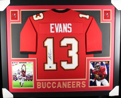 Mike Evans framed autographed red jersey