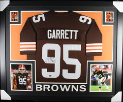 Myles Garrett framed autographed brown jersey