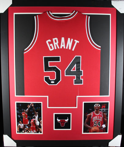 Horace Grant framed autographed red jersey "Tower Style"