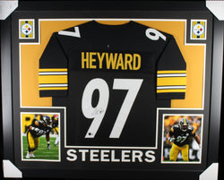 Cameron Heyward framed autographed black jersey