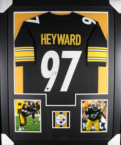 Cameron Heyward framed autographed black jersey