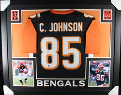 Chad "Ochocinco" Johnson framed autographed black jersey