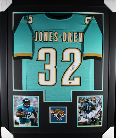 Maurice Jones-Drew framed autographed teal jersey