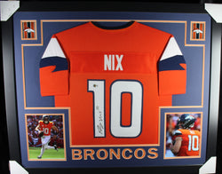 Bo Nix framed autographed orange jersey