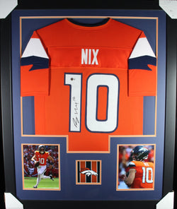 Bo Nix framed autographed orange jersey