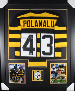 Troy Polamalu framed autographed bumblebee jersey