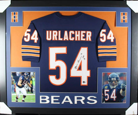 Brian Urlacher framed autographed blue jersey