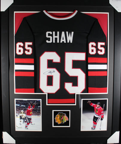 Andrew Shaw framed autographed black jersey