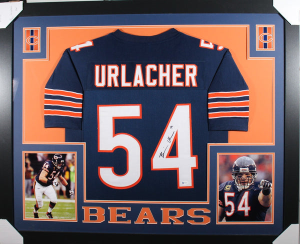 Brian Urlacher Autographed and Framed Blue Jersey