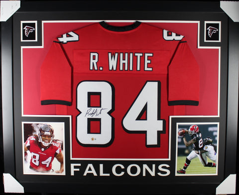 Roddy White framed autographed red jersey "Skyline Style"