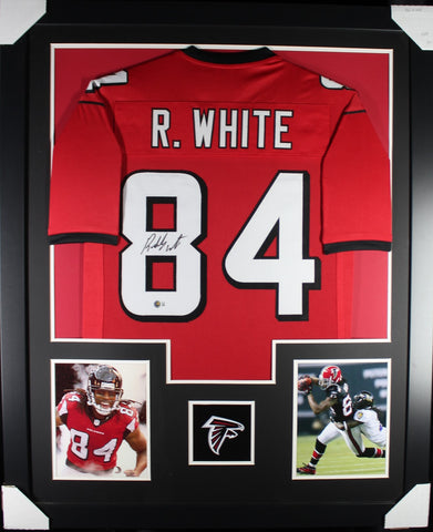 Roddy White framed autographed red jersey "Tower Style"