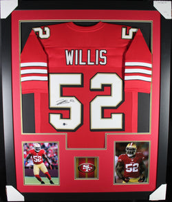 Patrick Willis framed autographed red jersey