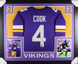 Dalvin Cook framed autographed purple jersey