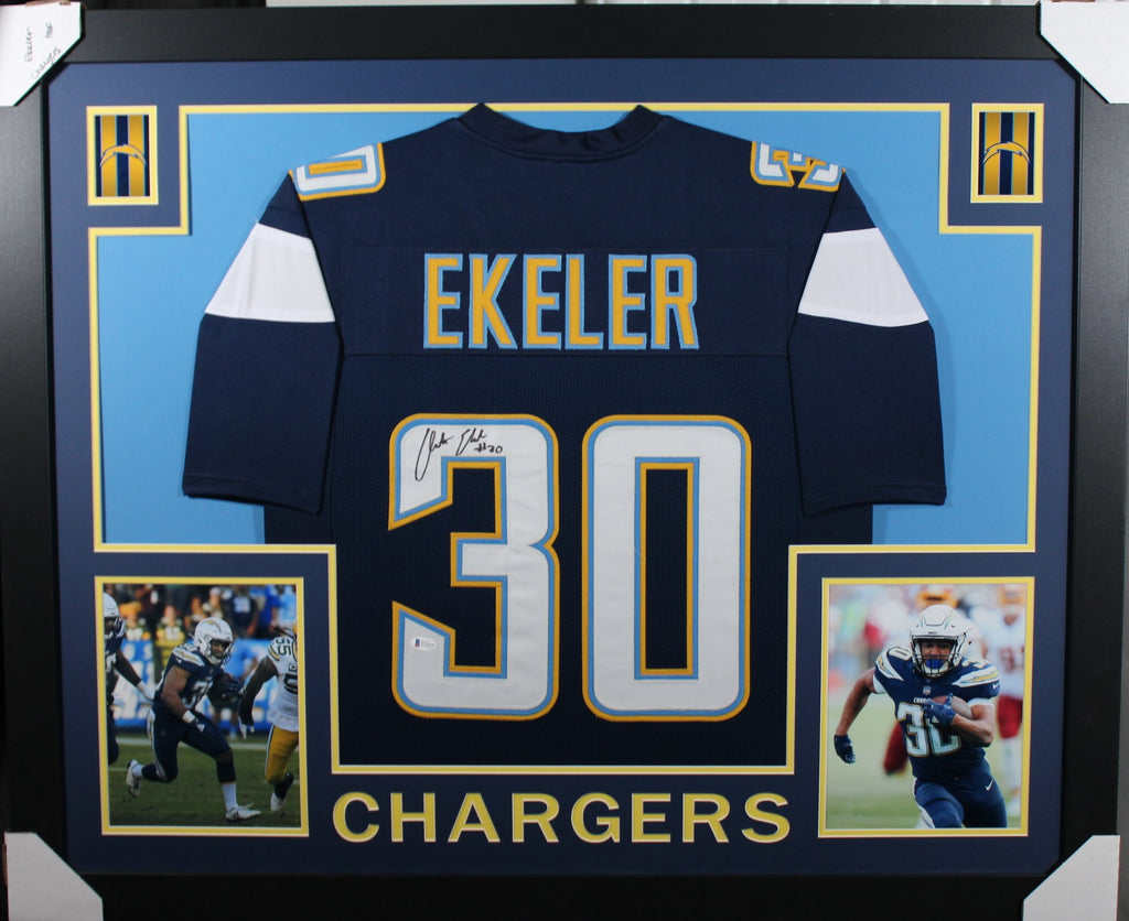 austin-ekeler-framed-autographed-dark-blue-jersey-1 – Midwest