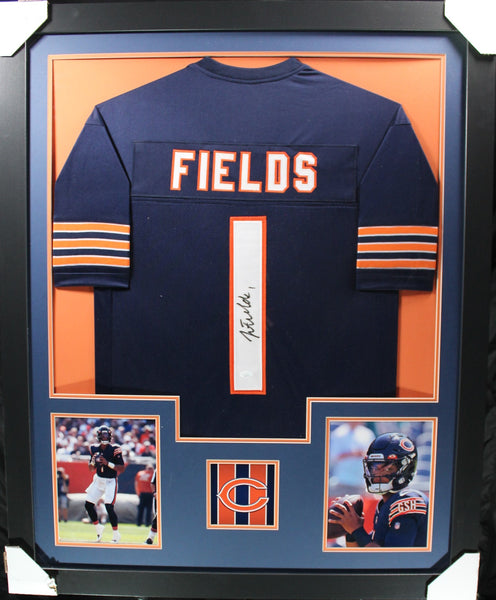 Monsters of the Midway Brian Urlacher, Dick Butkus, Mike Singletary  framed autographed navy jersey