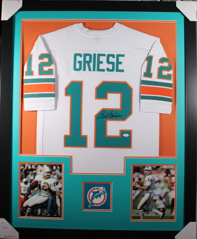 bob-griese-framed-autographed-white-jersey