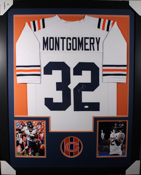 Monsters of the Midway Brian Urlacher, Dick Butkus, Mike Singletary  framed autographed navy jersey