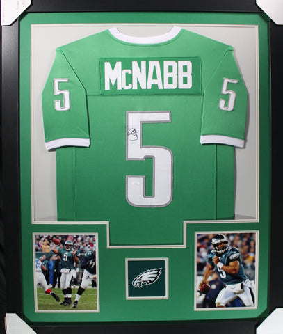 donovan-mcnabb-framed-autographed-throwback-green-jersey-1