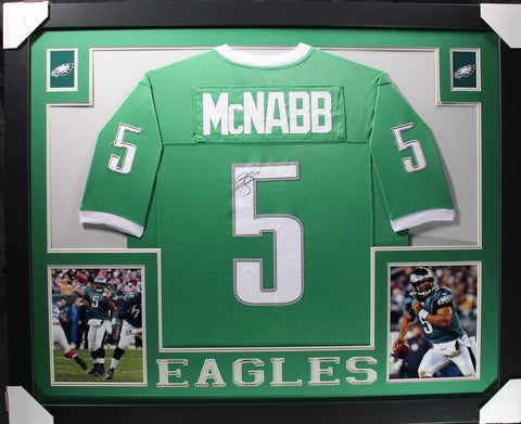 donovan-mcnabb-framed-autographed-throwback-green-jersey