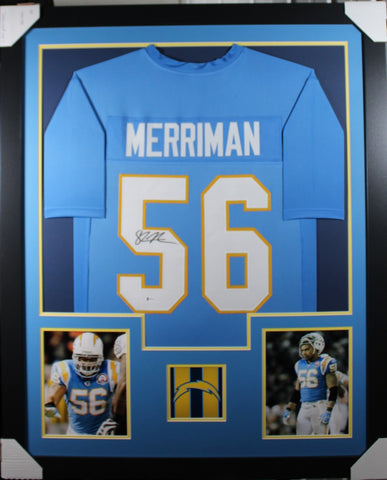 shawne-merriman-framed-autographed-light-blue-jersey