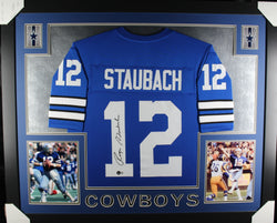 roger-staubach-framed-autographed-blue-jersey-1