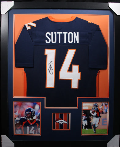 courtland-sutton-framed-autographed-blue-jersey – Midwest Memorabilia