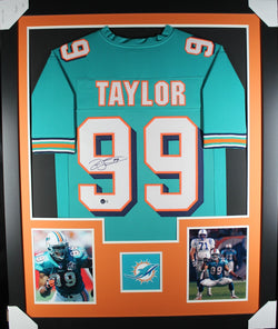 jason-taylor-framed-autographed-teal-jersey